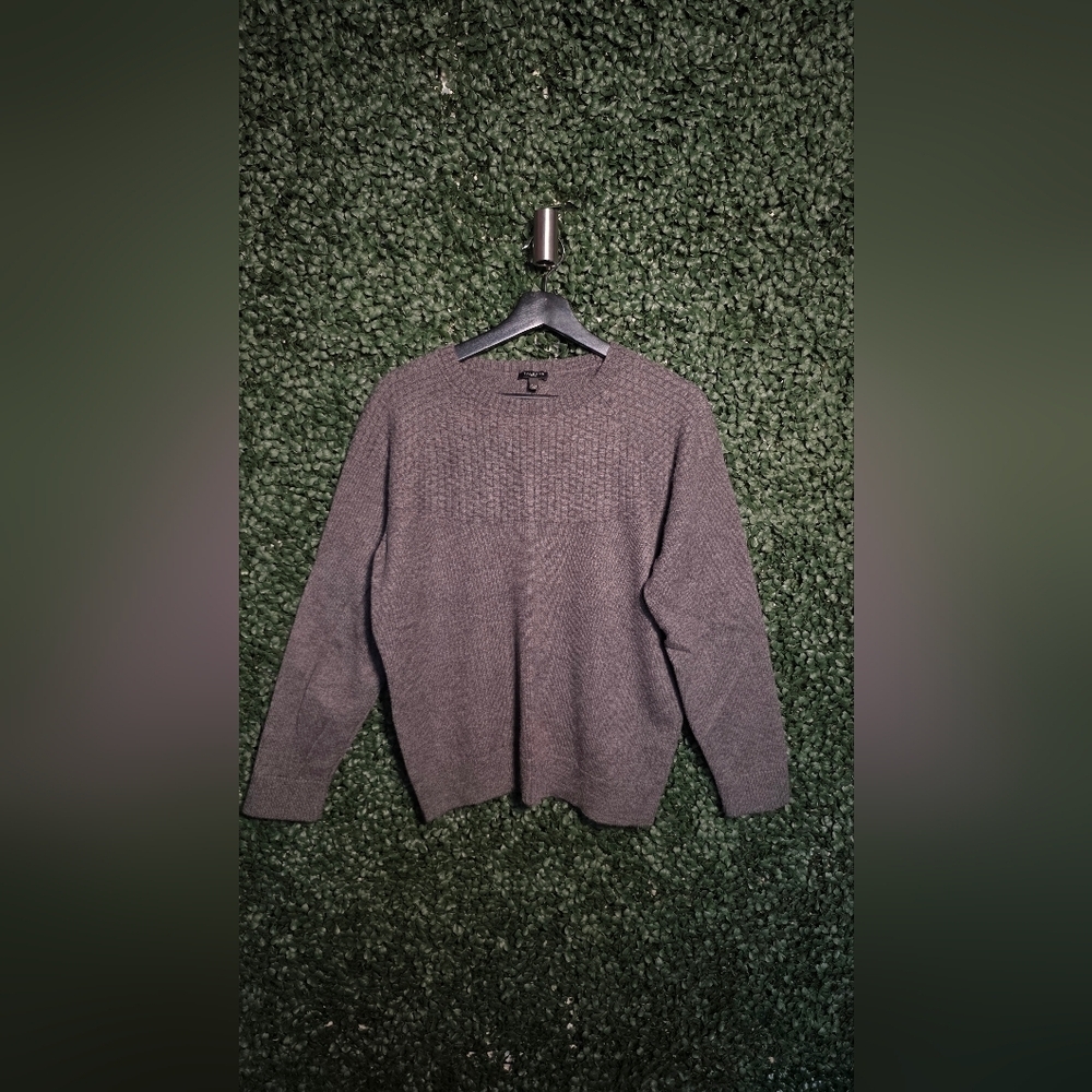 Talbots Gray Textured Crew Neck Sweater